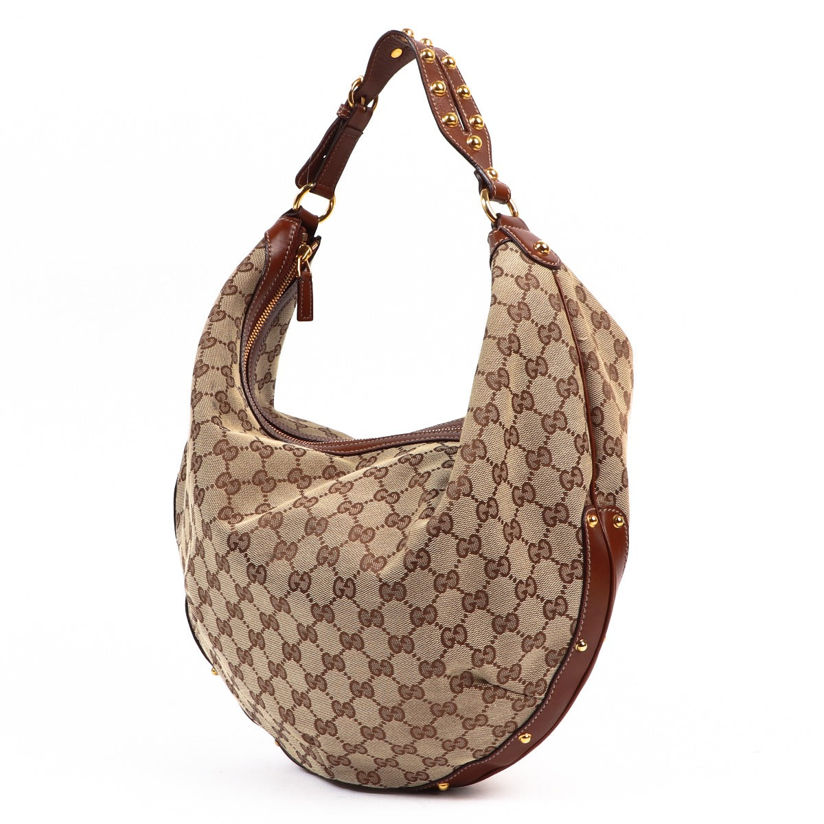 Buy an authentic second-hand Gucci Monogram Canvas Biba Hobo Shoulder Bag in very good condition at Labellov in Antwerp.