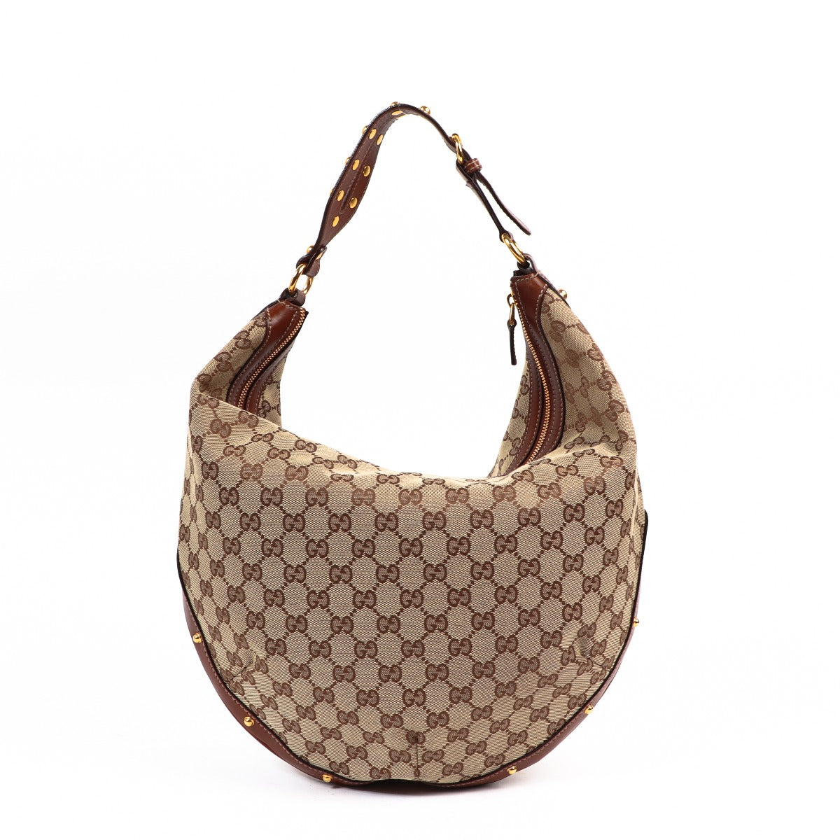 Buy an authentic second-hand Gucci Monogram Canvas Biba Hobo Shoulder Bag in very good condition at Labellov in Antwerp.