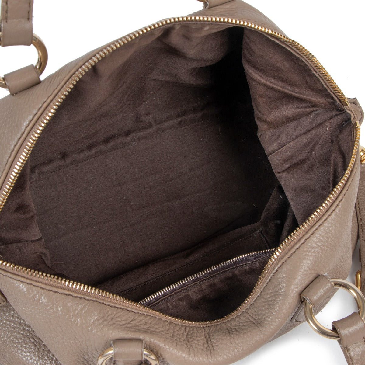 Miu Miu Taupe Vitello Daino Leather Handbag