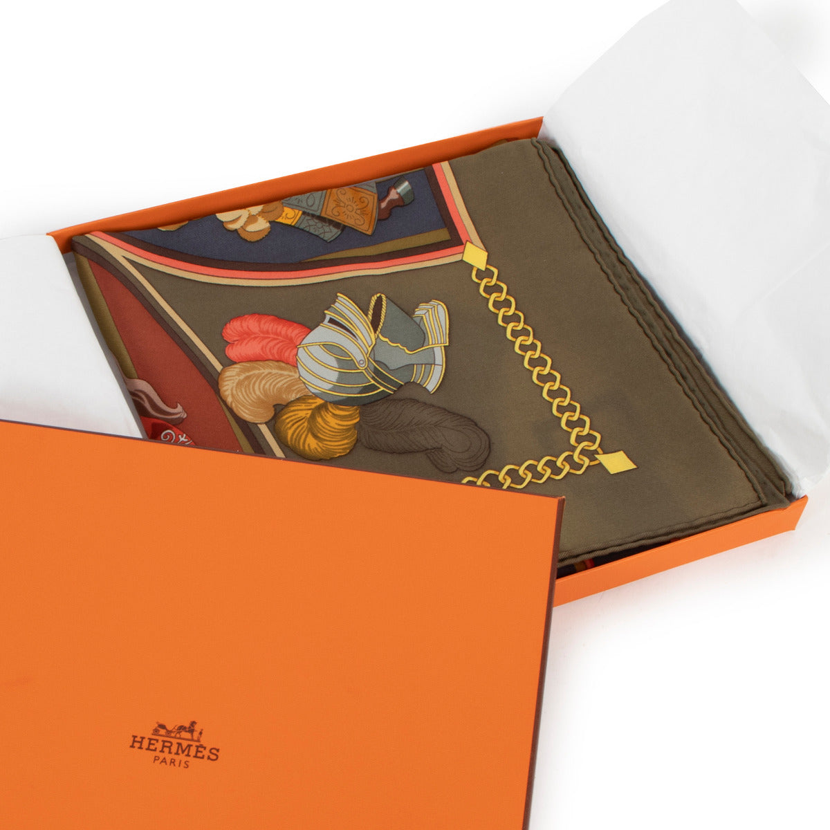 Hermès Silk Chocs en Plumes Scarf