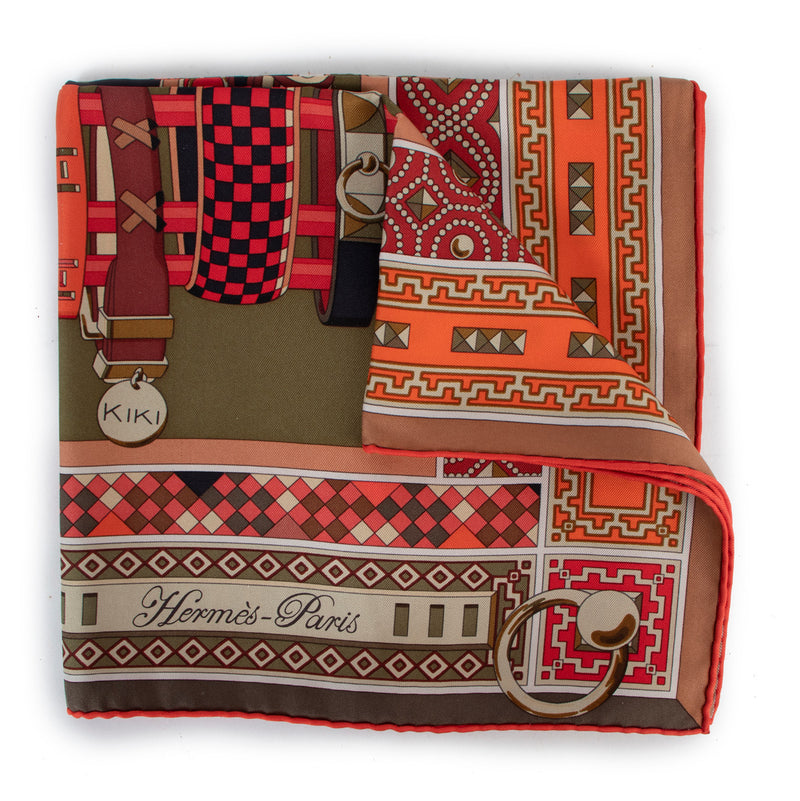 Hermès Green and Red Collier du Chain Scarf