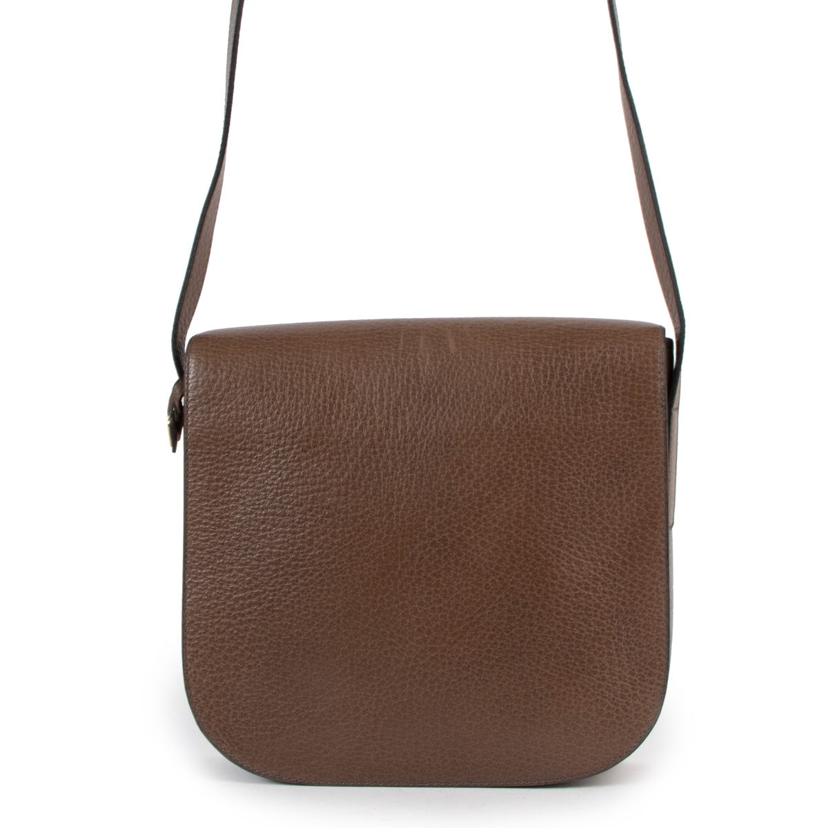 Sac bandoulière vintage en cuir taupe Delvaux