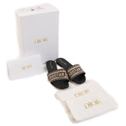 Shop safe online at Labellov in Antwerp, Brussels and Knokke these 100% authentic second hand Christian Dior Blue Embroidered Dway Sandals - size 39
