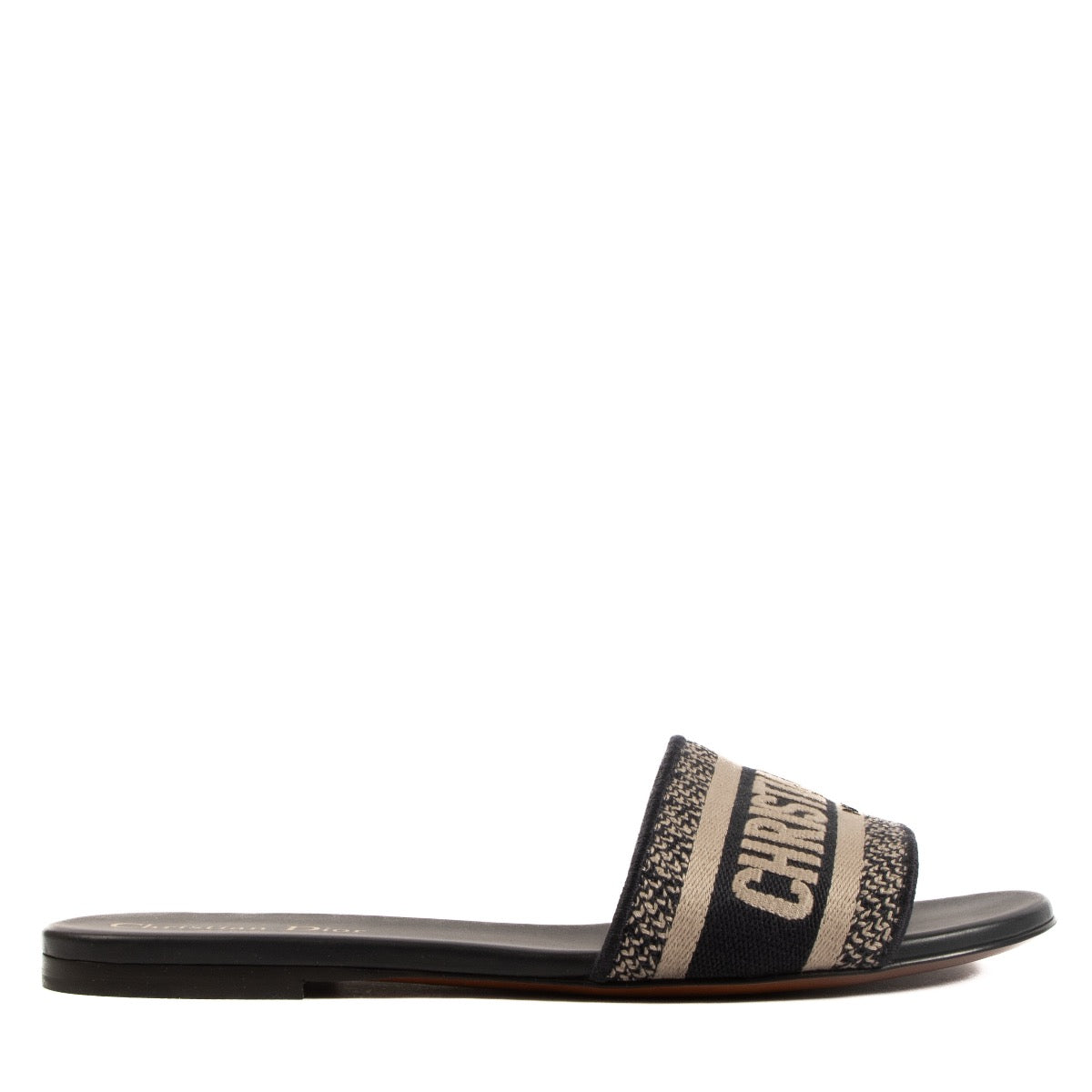 Shop safe online at Labellov in Antwerp, Brussels and Knokke these 100% authentic second hand Christian Dior Blue Embroidered Dway Sandals - size 39