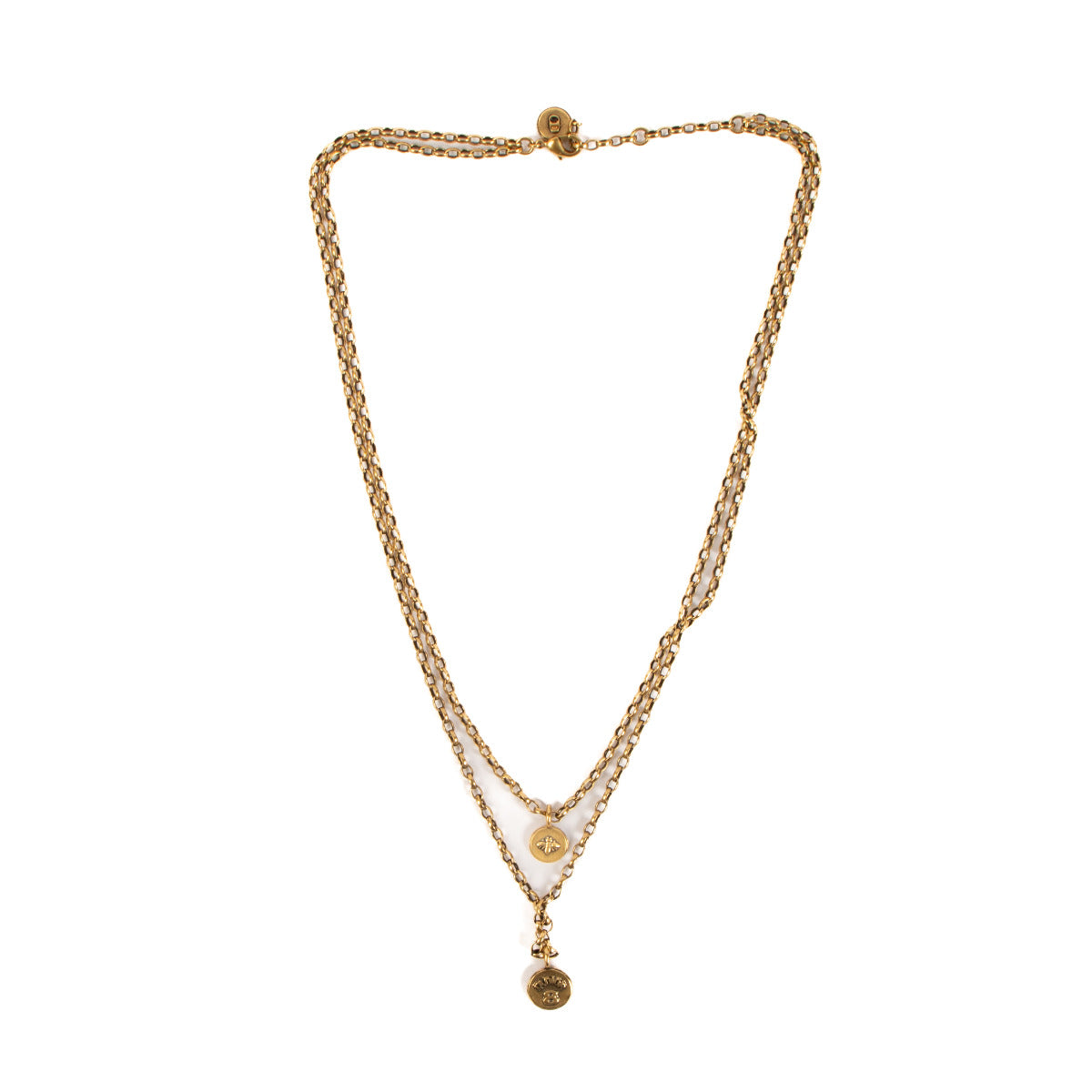 Collier à couches Dior Amulets D'amour en métal doré