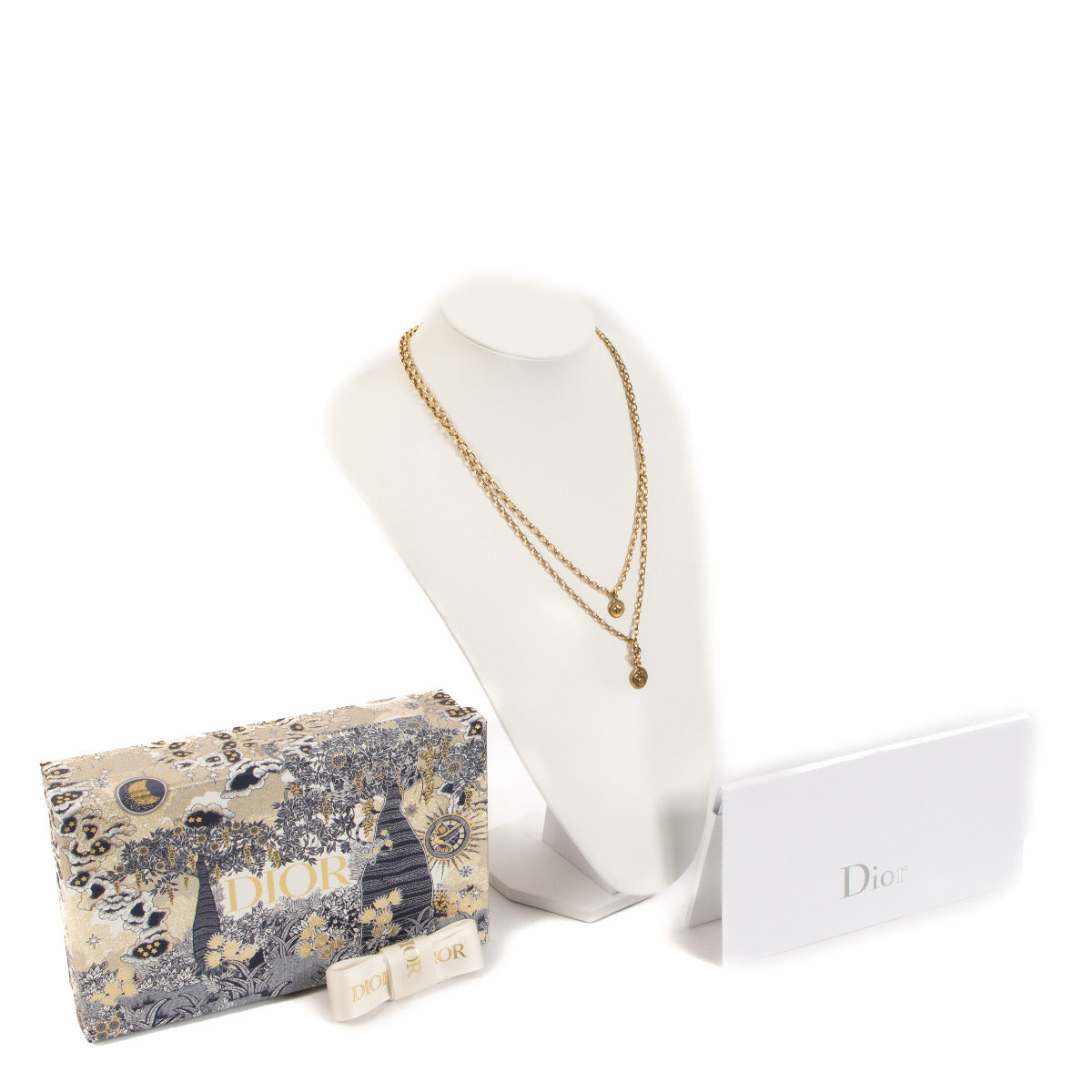 Collier à couches Dior Amulets D'amour en métal doré