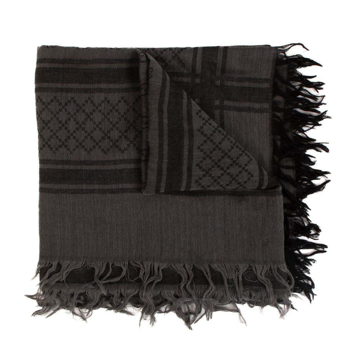 Gucci Black & Grey Monogram Scarf