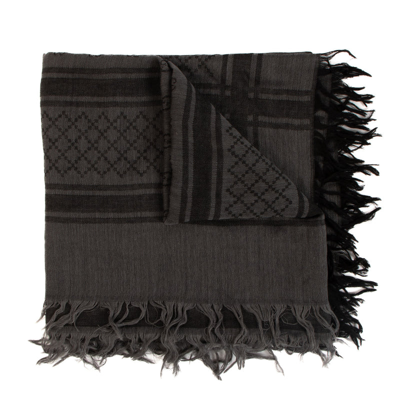 Gucci Black & Grey Monogram Scarf