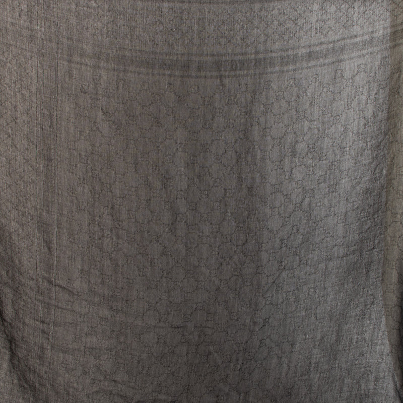 Gucci Black & Grey Monogram Scarf