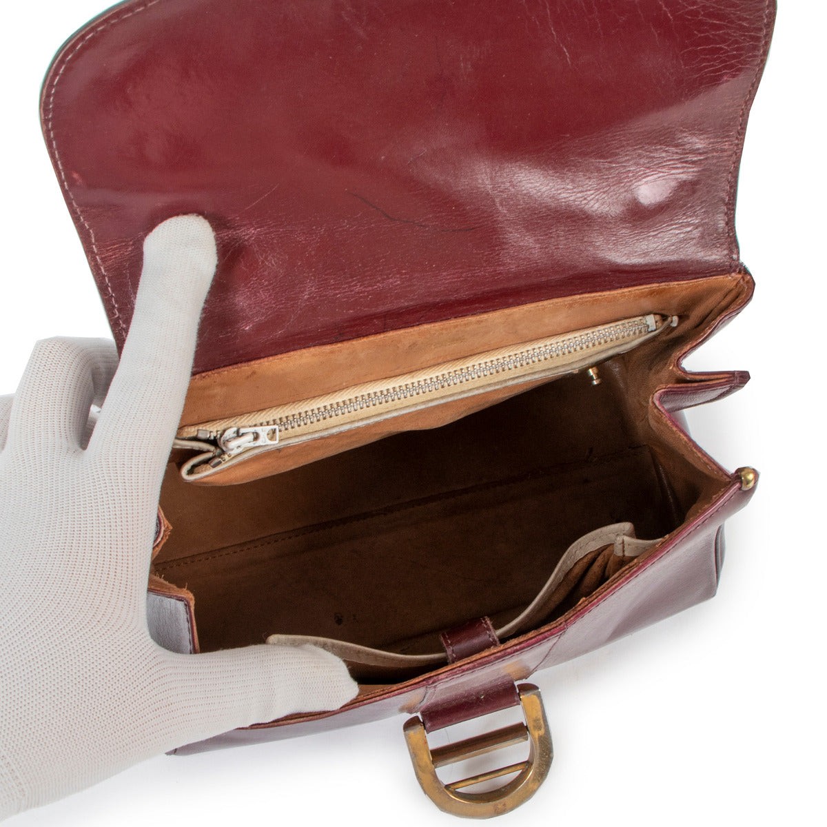 Delvaux Brillant PM Vintage Burgundy Leather