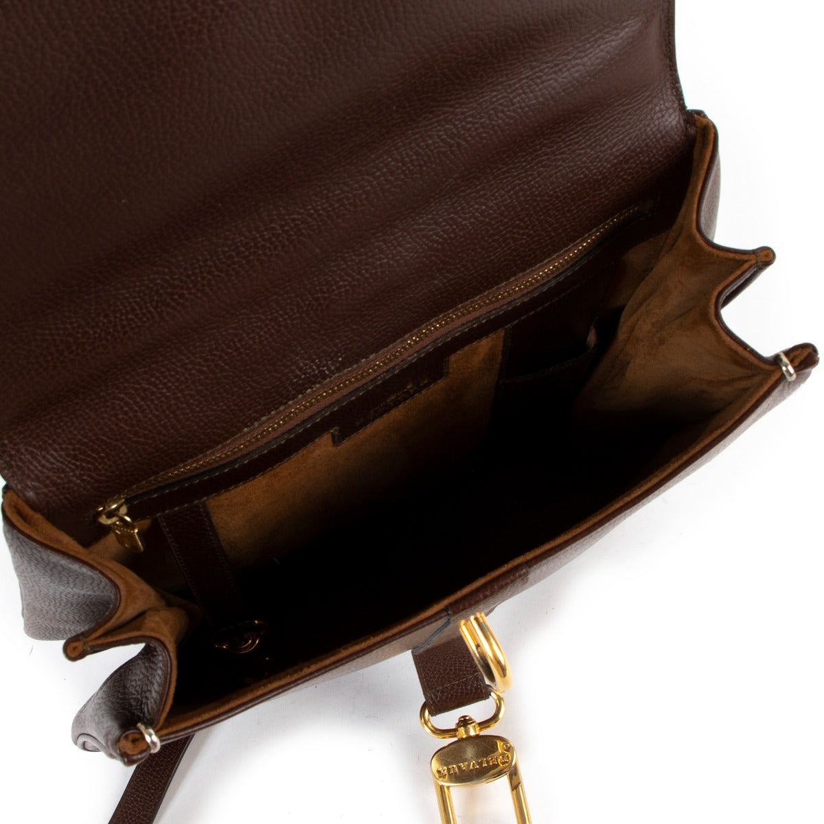 Delvaux Brown Leather Gin Fizz Bag
