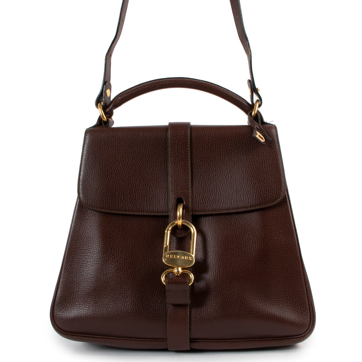 Delvaux Brown Leather Gin Fizz Bag