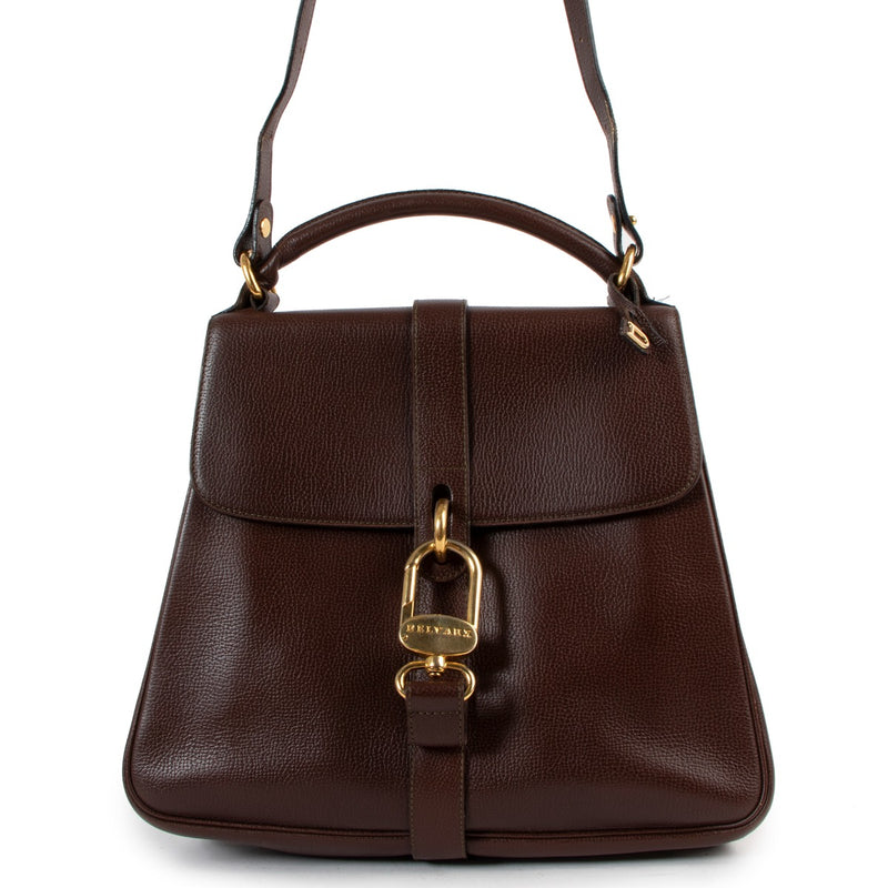 Delvaux Brown Leather Gin Fizz Bag