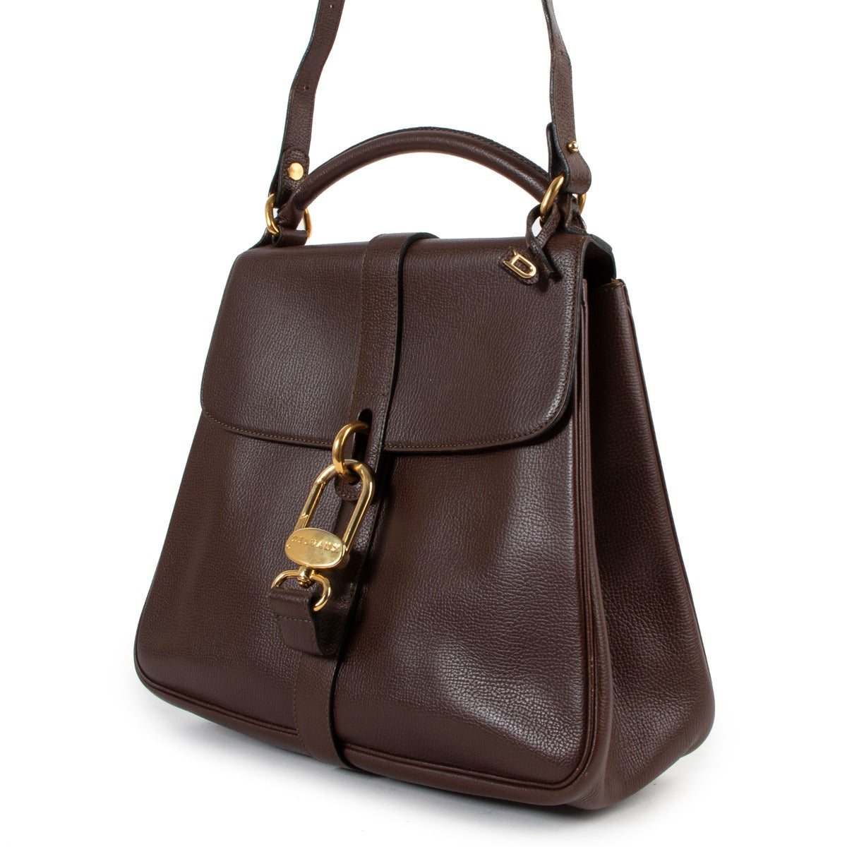 Delvaux Brown Leather Gin Fizz Bag