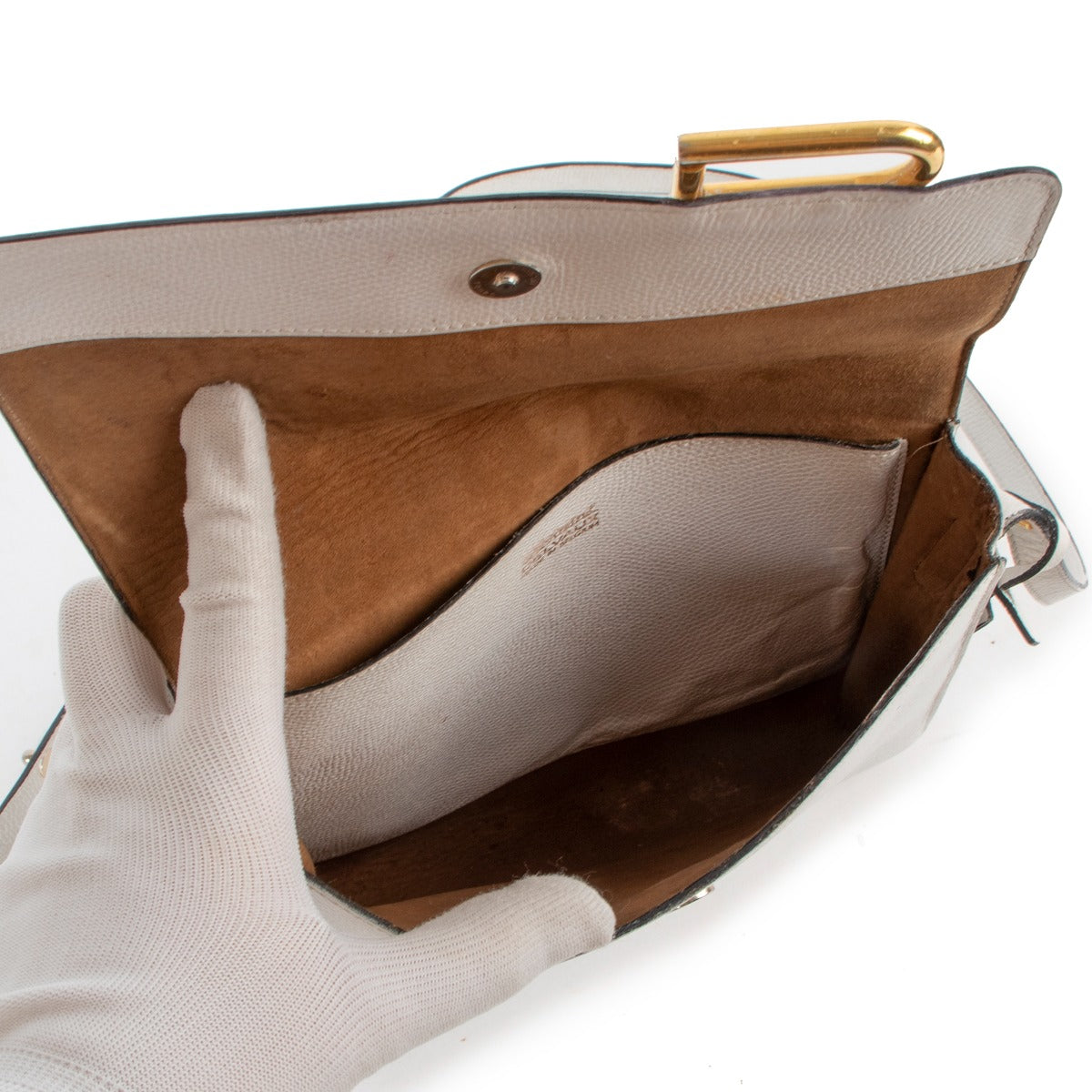 Delvaux 1985 White Leather Clarion Bag