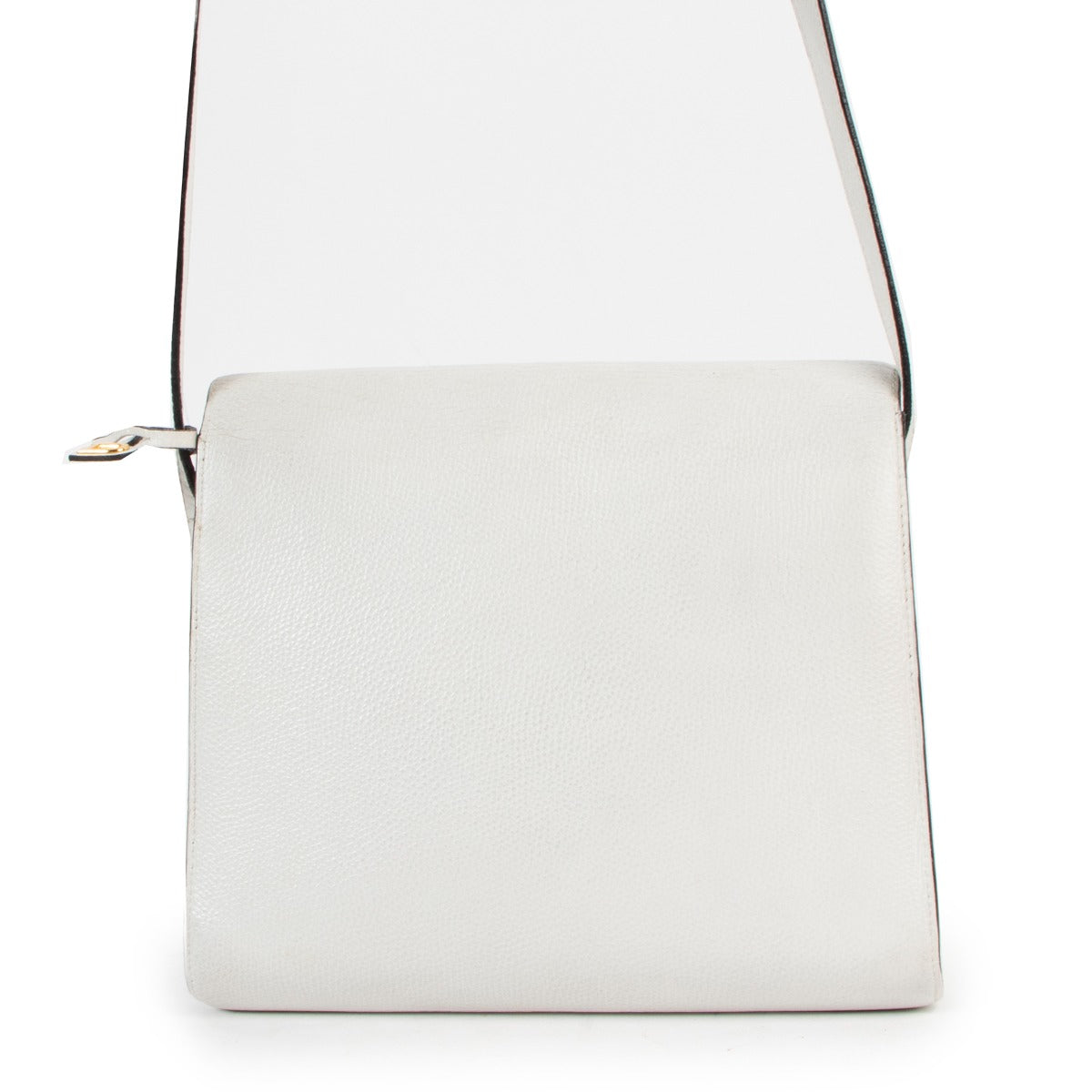 Delvaux 1985 White Leather Clarion Bag