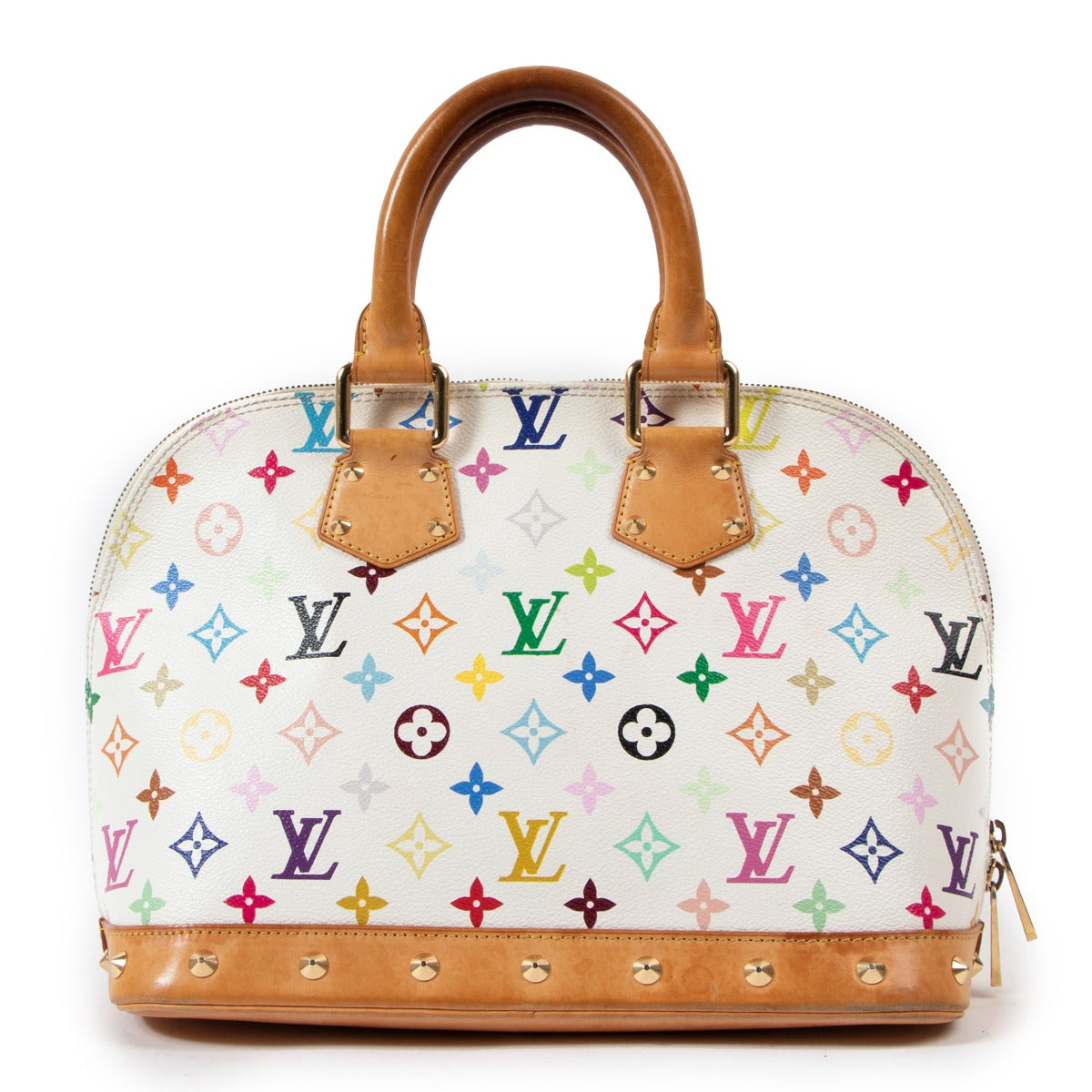 Louis Vuitton Alma PM White Monogram Multicolore Takashi Murakami