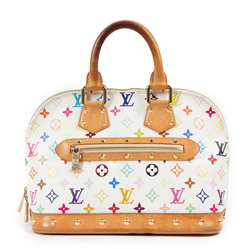 Louis Vuitton Alma PM White Monogram Multicolore Takashi Murakami