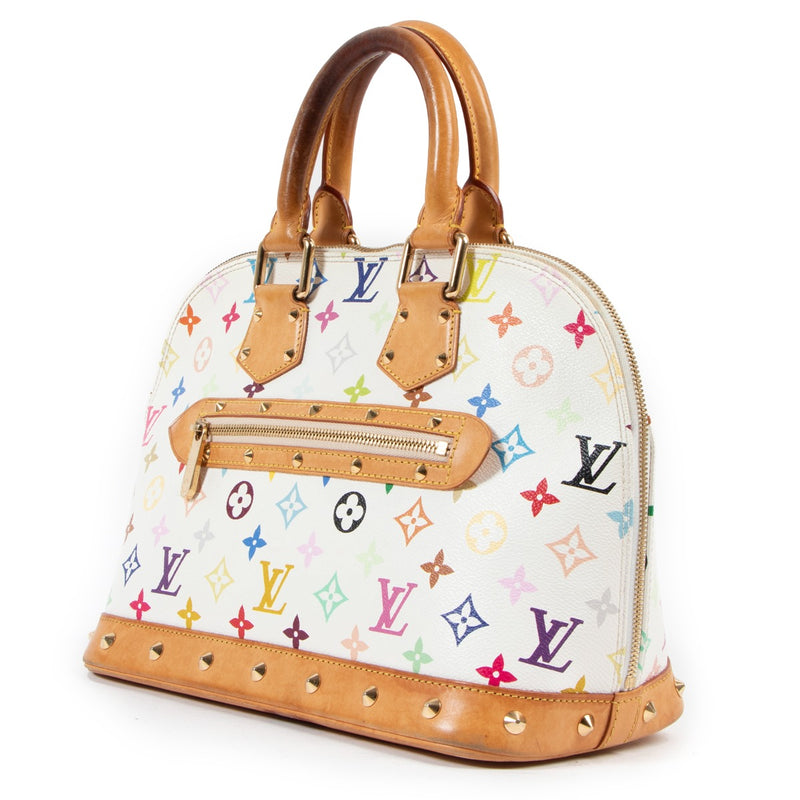 Louis Vuitton Alma PM White Monogram Multicolore Takashi Murakami