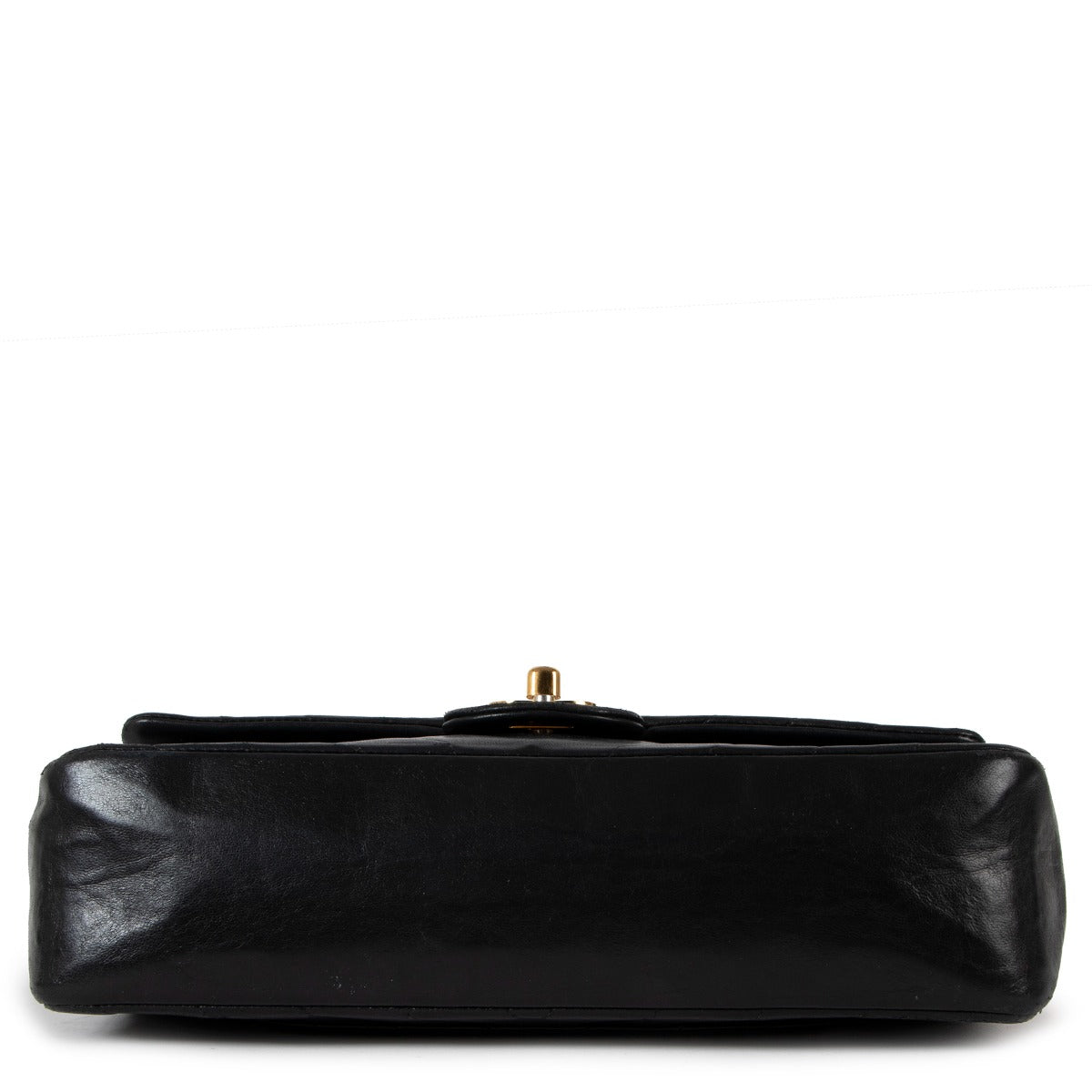 Chanel Vintage Black Chevron Calfskin Medium Classic Flap Bag