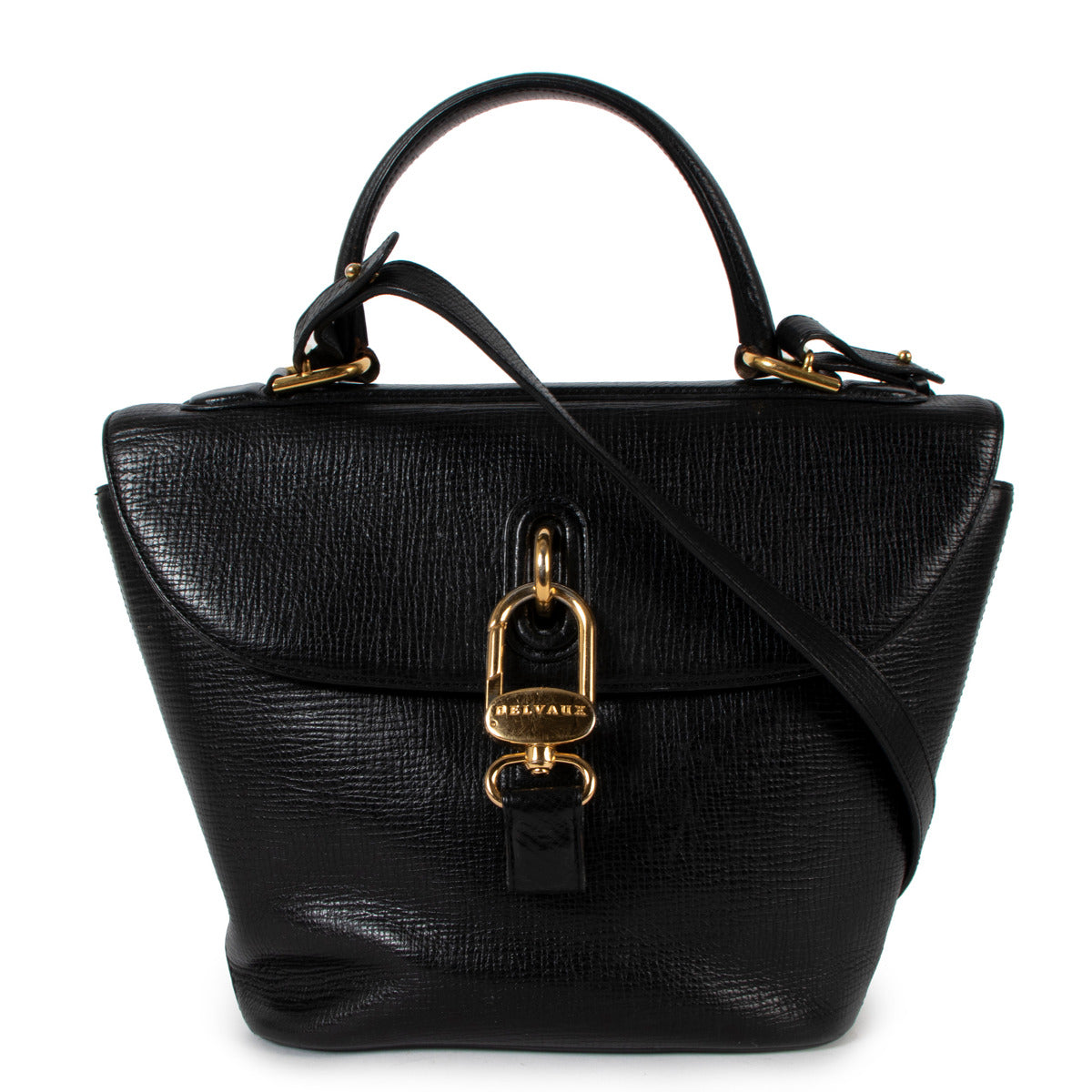 Delvaux Black Vintage Top Handle Shoulder bag