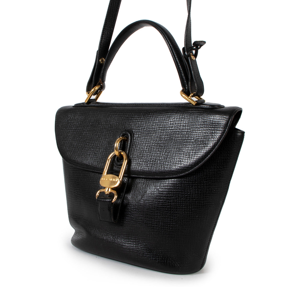 Delvaux Black Vintage Top Handle Magicien Bag