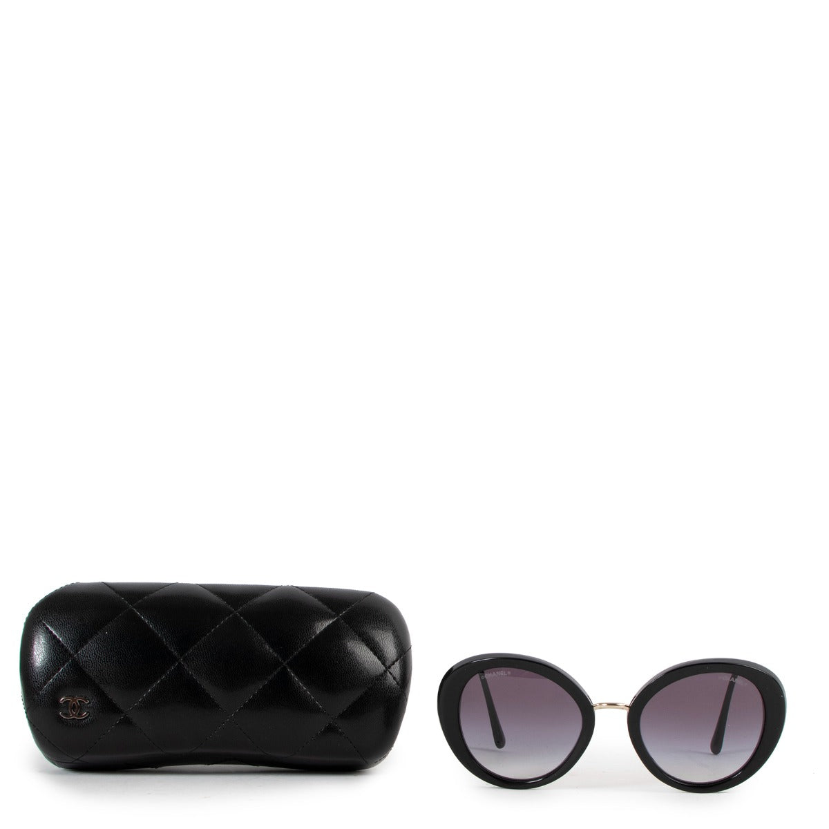 Chanel 5398 Black Round Butterfly Sunglasses