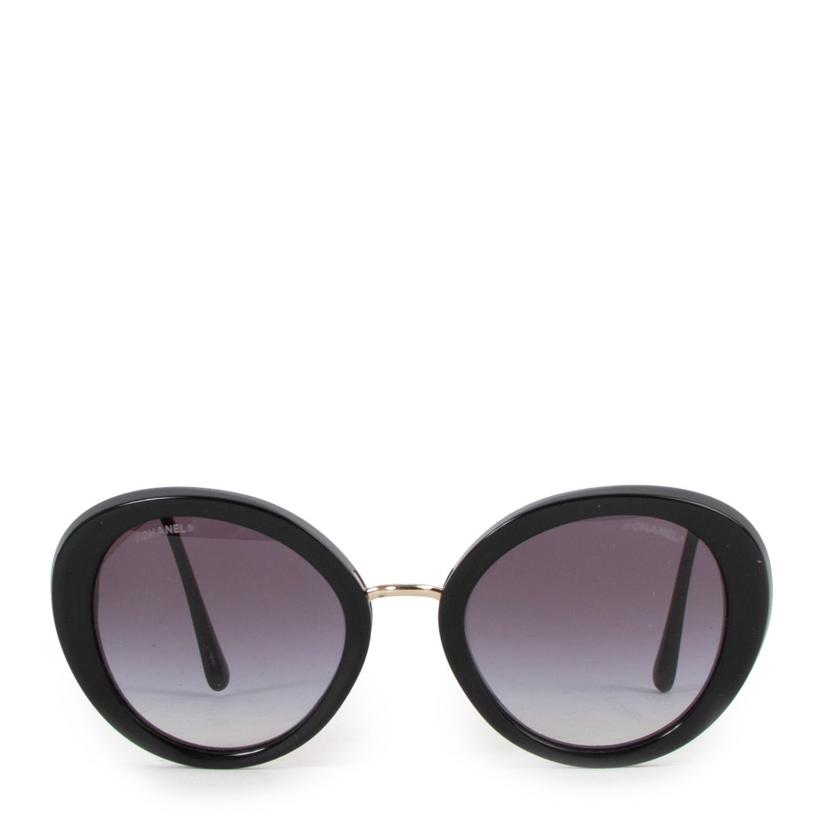 Chanel 5398 Black Round Butterfly Sunglasses