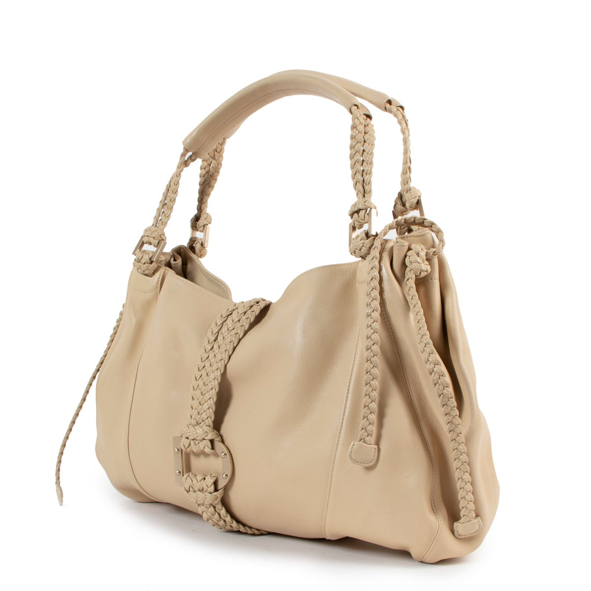 Delvaux Eugene GM Cream Leather Shoulder Bag