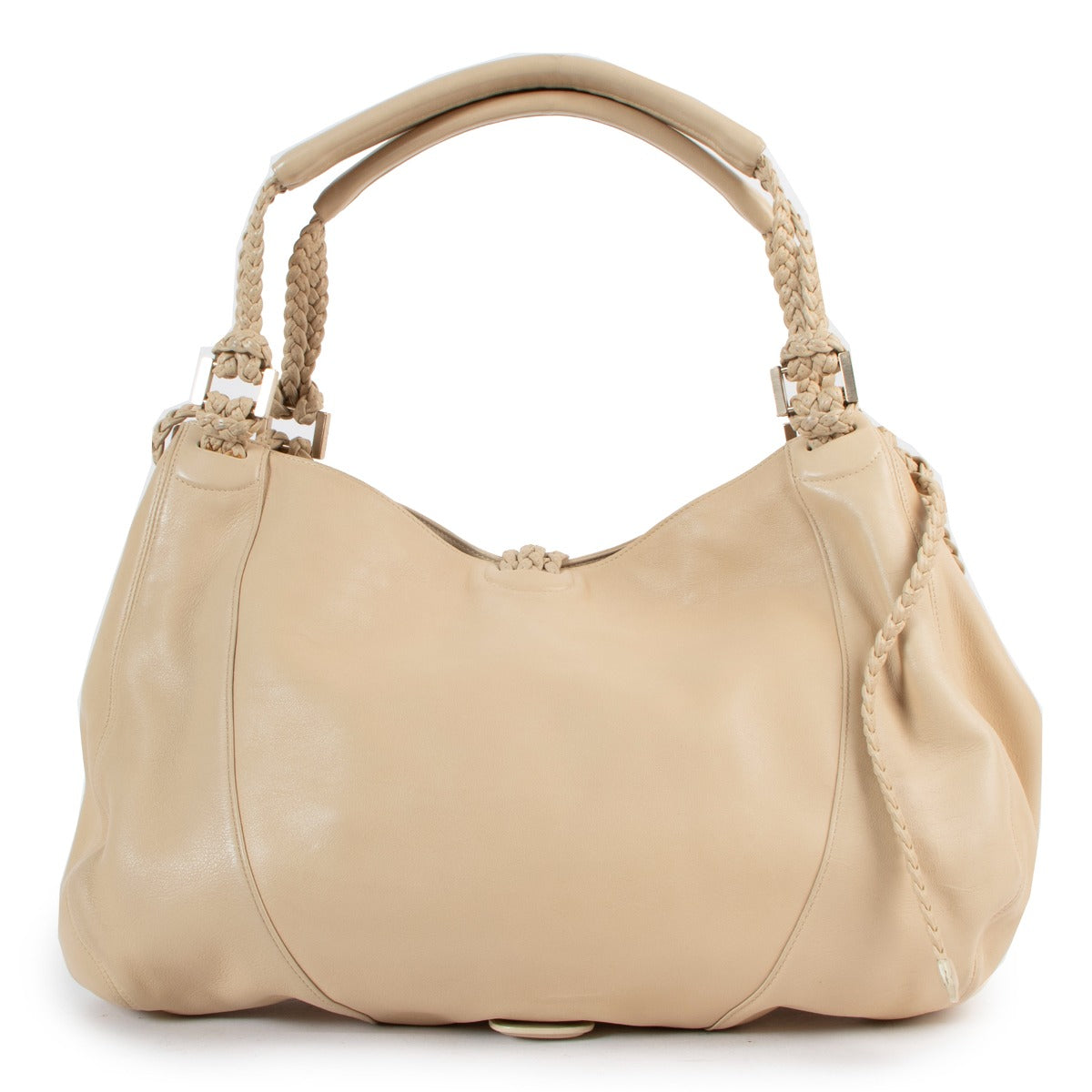 Delvaux Eugene GM Cream Leather Shoulder Bag