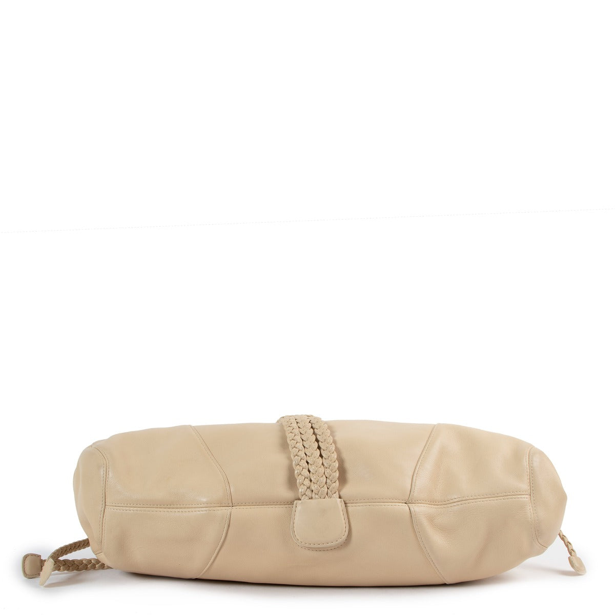 Delvaux Eugene GM Cream Leather Shoulder Bag