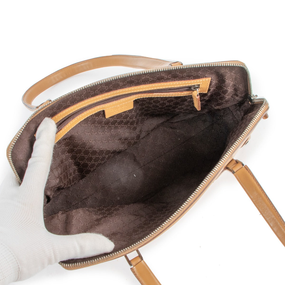 Gucci by Tom Ford Camel Leather Shoulder Bag