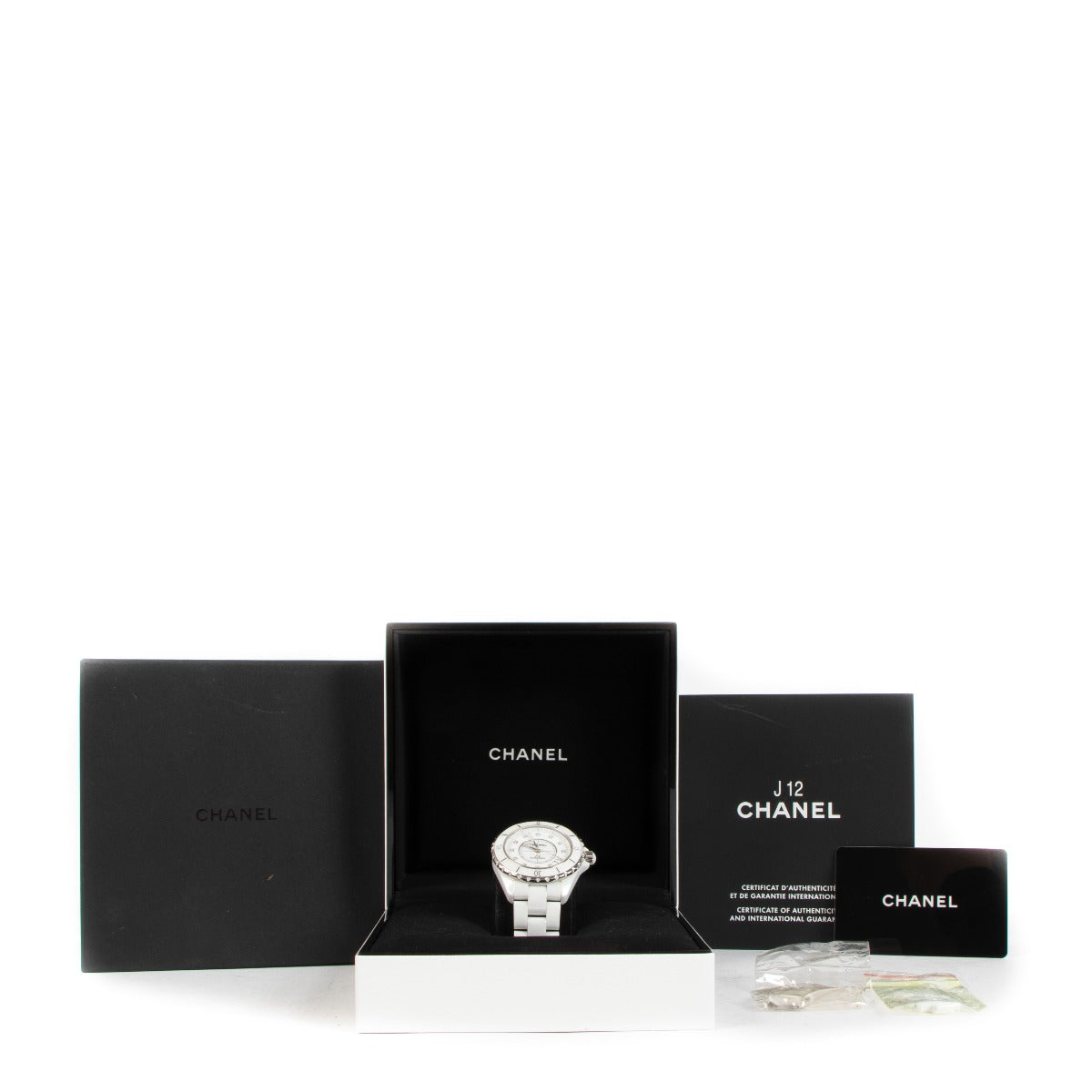 Chanel White Ceramic J12 Diamonds 33mm Watch
