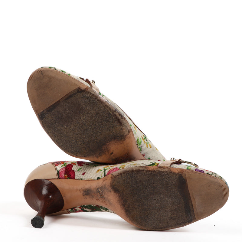 Gucci Multicolor Canvas Floral Hakken - Maat 37