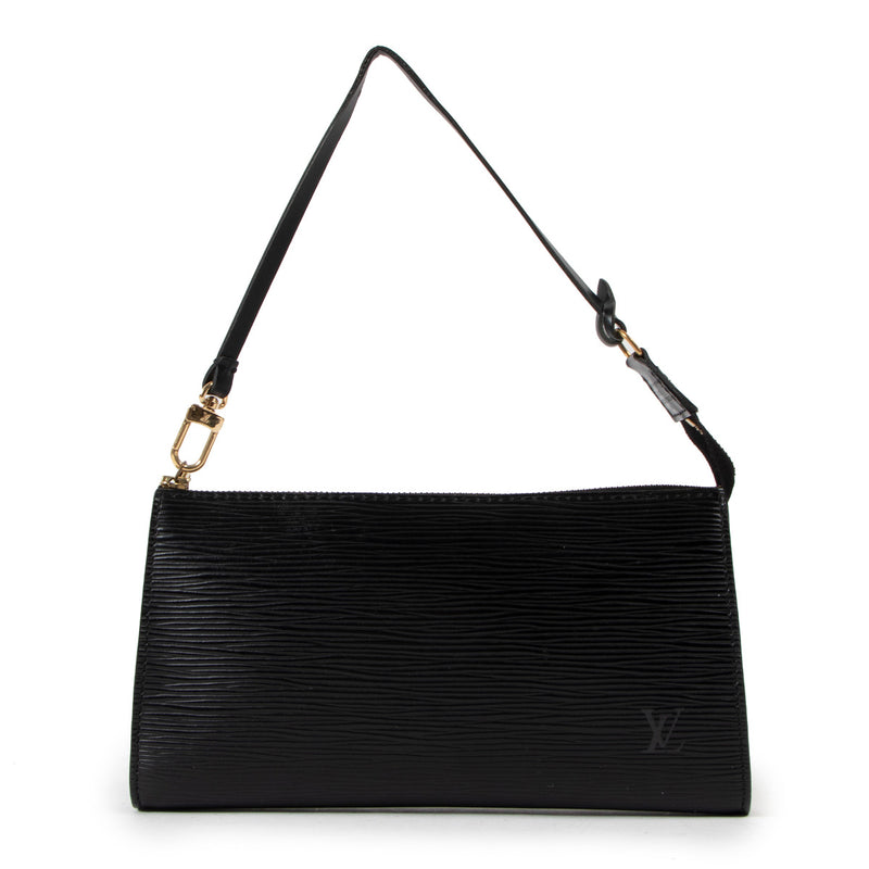 Louis Vuitton Black Epi Leather Pochette Accessoire Bag