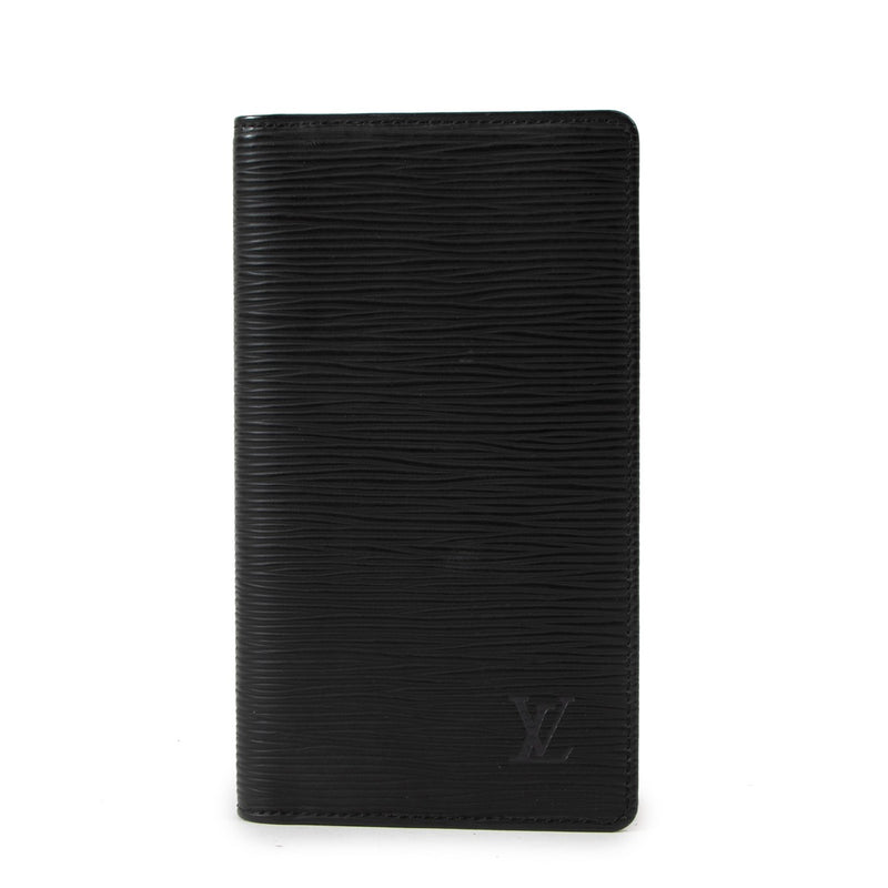 Louis Vuitton Zwarte Epi Lederen Brazza Lange Portemonnee