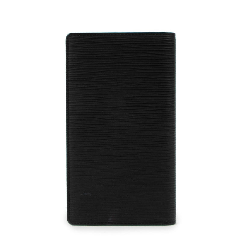 Louis Vuitton Zwarte Epi Lederen Brazza Lange Portemonnee