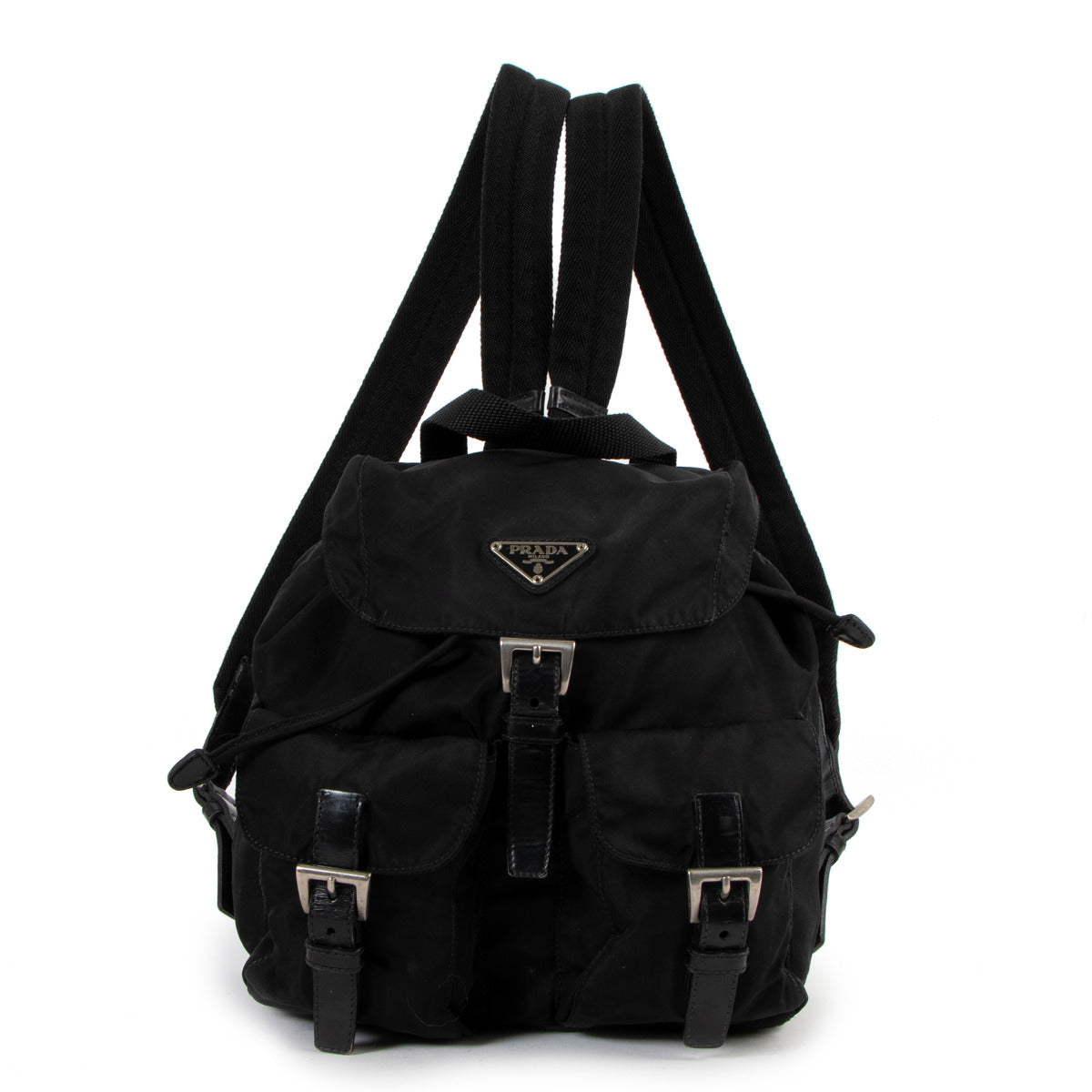 Prada Small Black Nylon Backpack for the best price at Labellov secondhand luxury in Antwerp