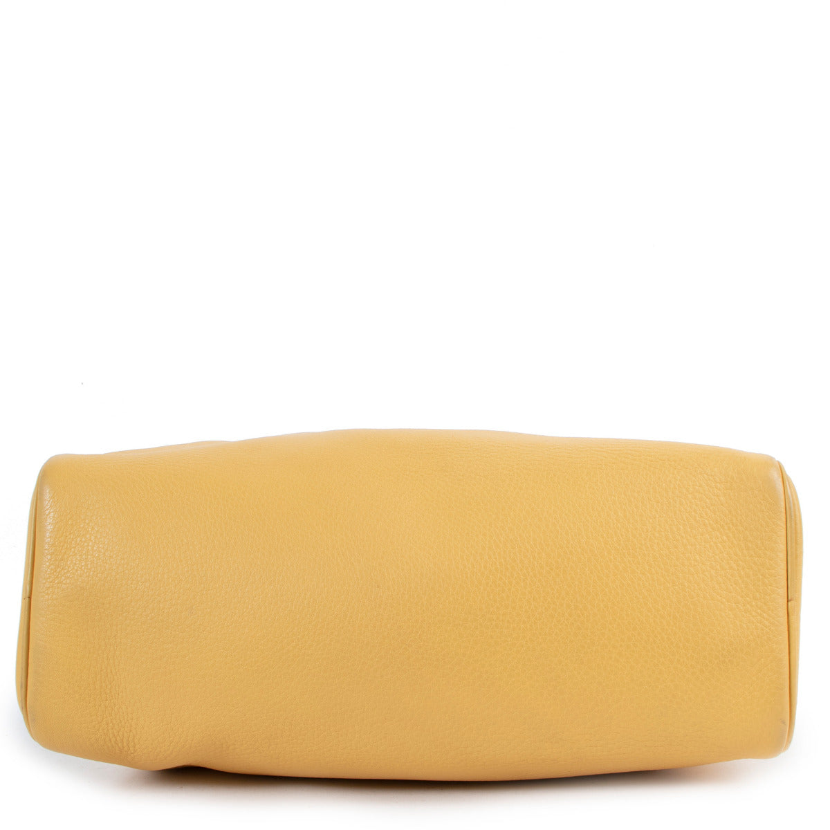 Prada Yellow Small Leather Boston Bag