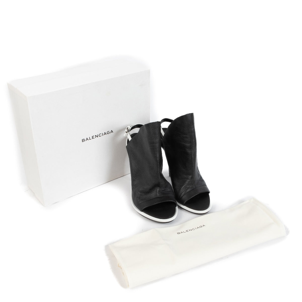 Balenciaga Black White Glove Heels