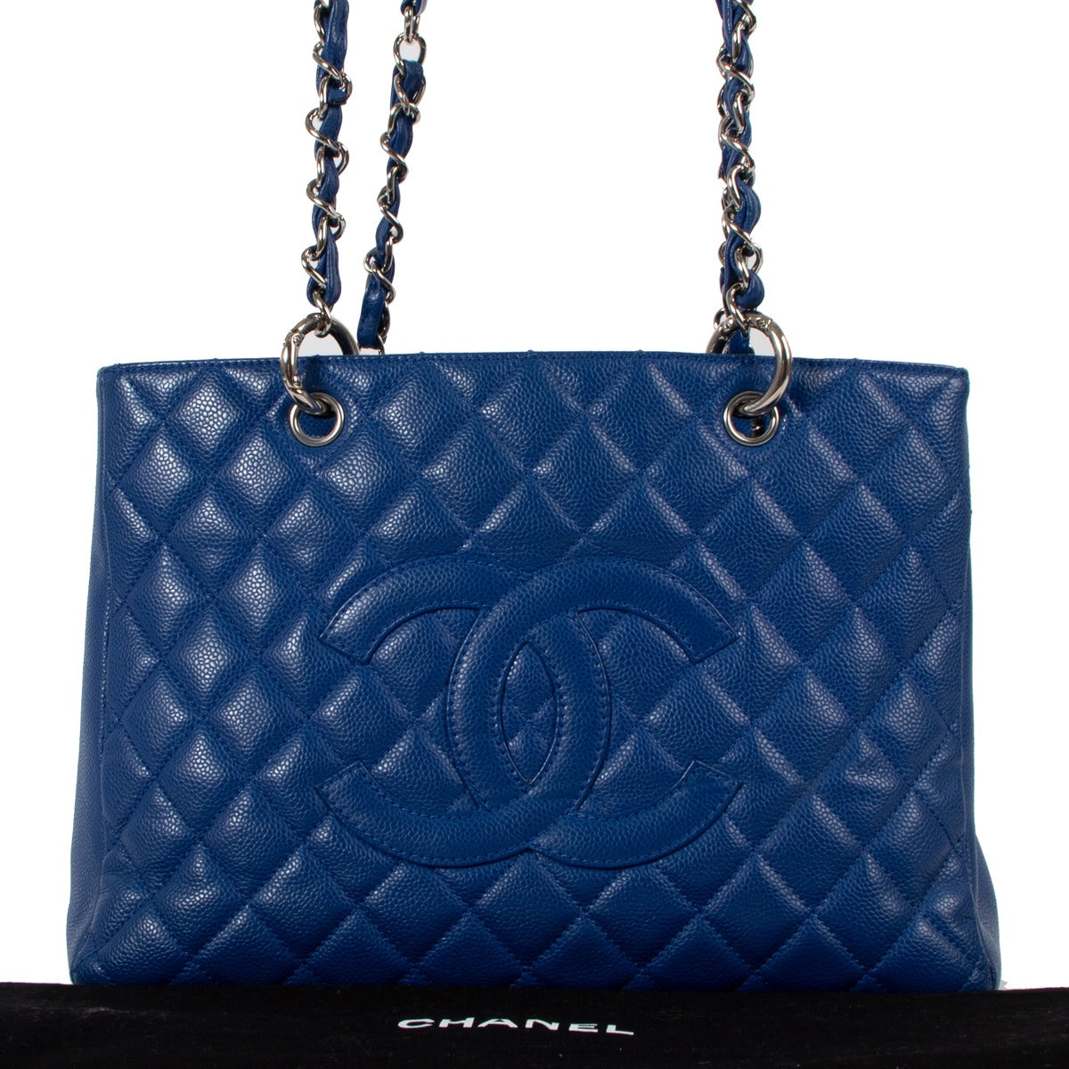Chanel Electric Blue Caviar Leather GST Grand Shopping Tote Bag