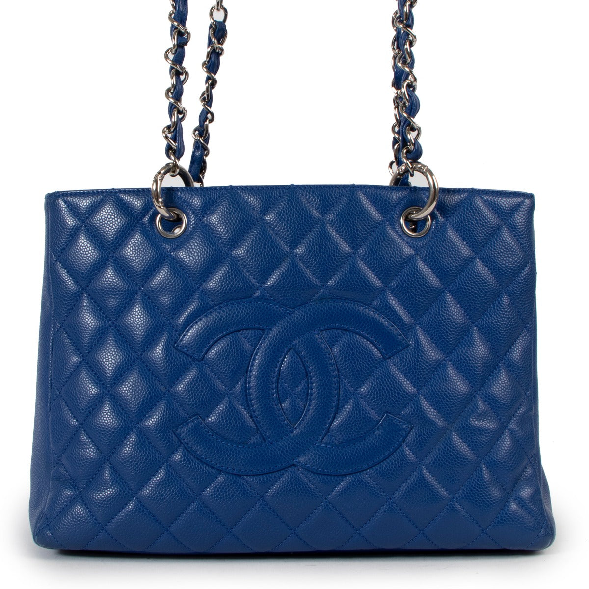 Chanel Electric Blue Caviar Leather GST Grand Shopping Tote Bag