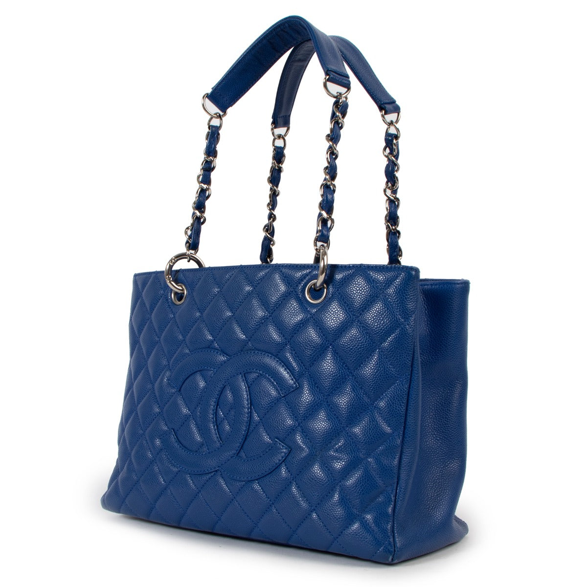 Chanel Electric Blue Caviar Leather GST Grand Shopping Tote Bag