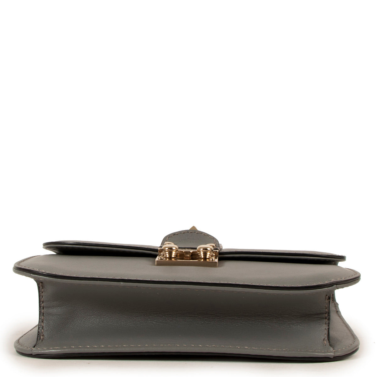 Valentino Garavani Small Grey Glam Lock Shoulder Bag