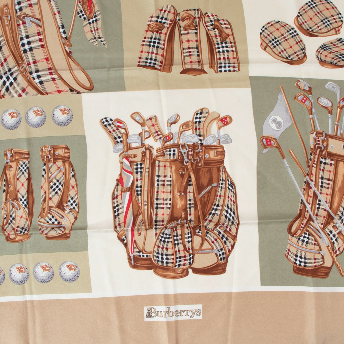 Burberry Check Golf Print Silk Scarf