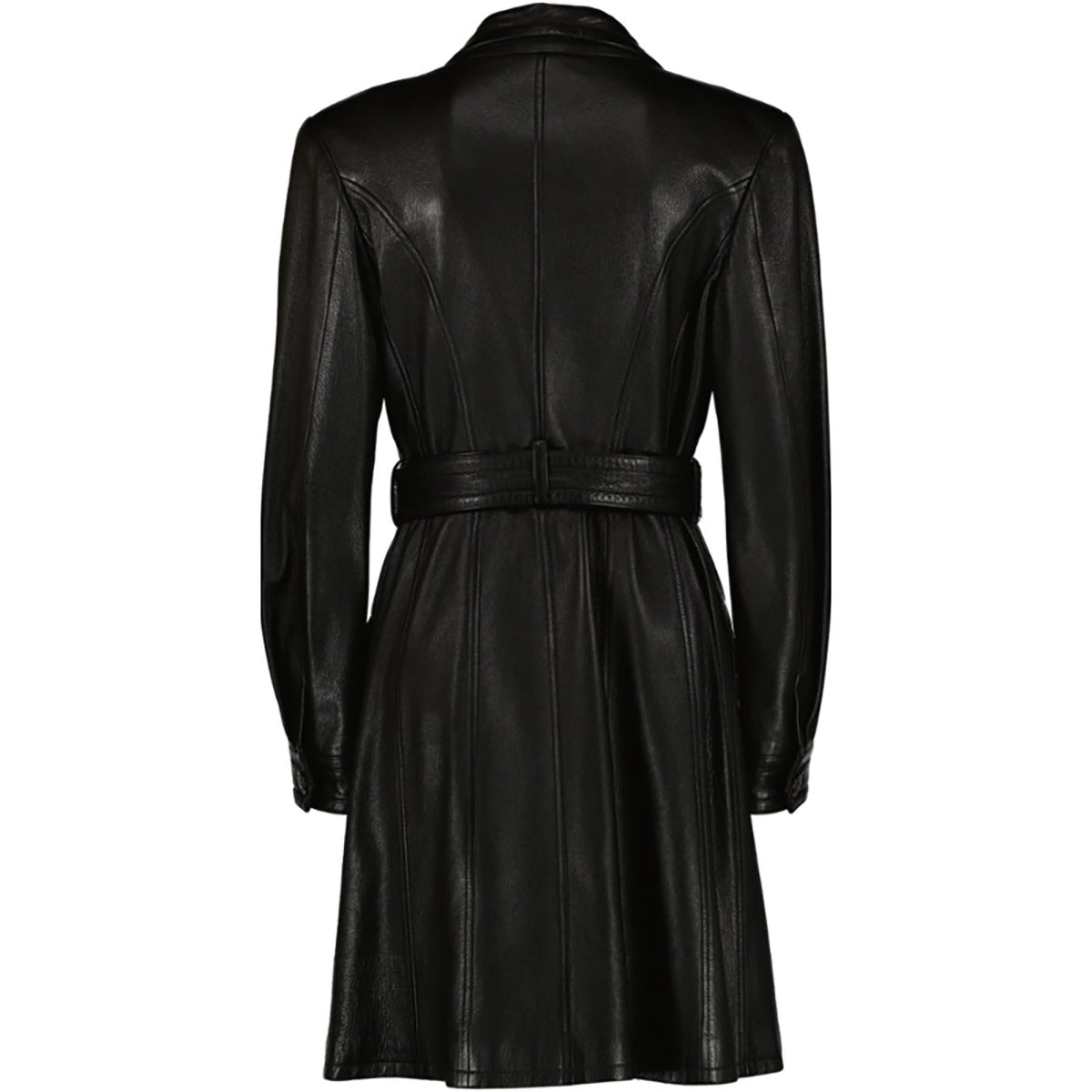 Chanel 1997 Black Leather Trench Coat