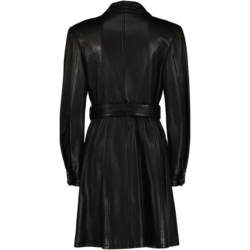 Chanel 1997 Black Leather Trench Coat