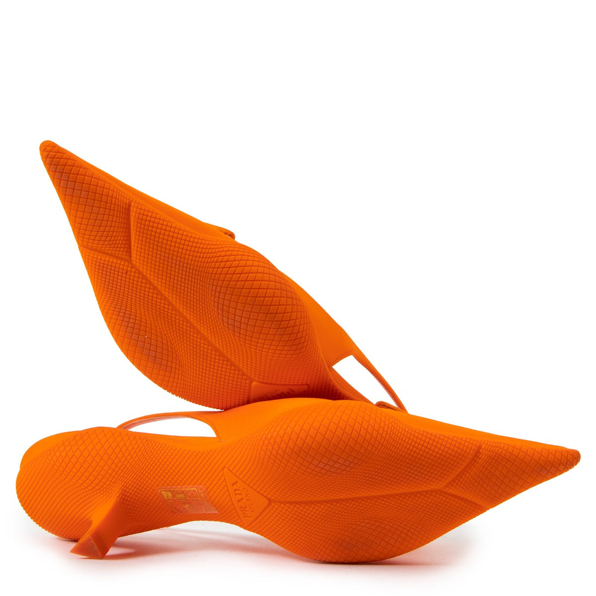 Prada Orange Nylon Slingback Heels - Size 37,5