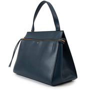 Celine Deepsea Blue Medium Edge Top Handle Bag side view of the bag
