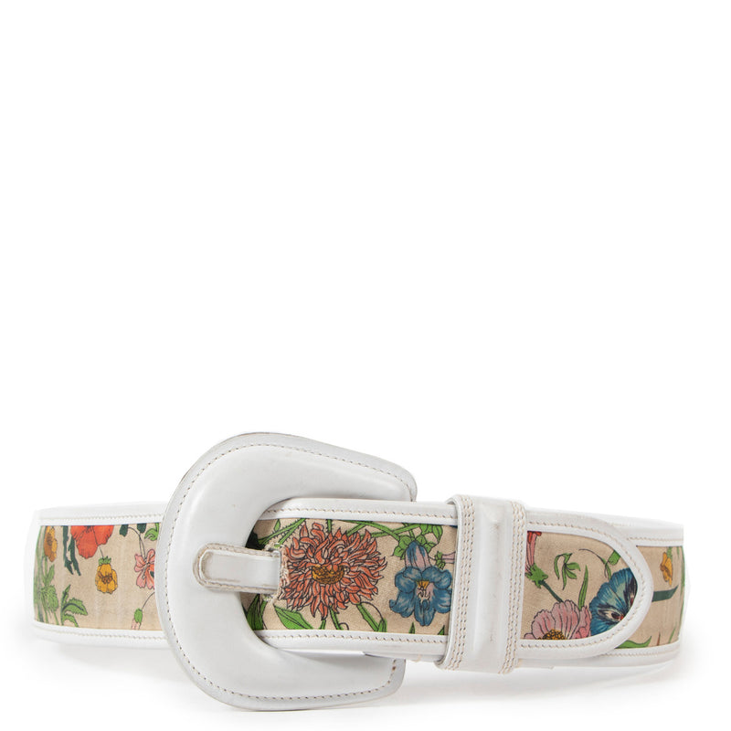 Gucci Multicolor Flora White Belt - size 80 for the best price at Labellov secondhand luxury in Antwerp. We buy and sell your designer bags for the best price.